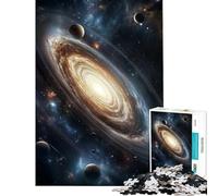 Rompecabezas de 1000 Piezas para Adultos Galaxia Vibrante con Planetas y Estrellas Juguete para Adultos decoración de Pared Divertido y Original Ideal para cumpleaños (38x26cm)
