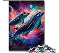 Rompecabezas de 1000 Piezas para Adultos Galaxy Dolphin. Rompecabezas para Adultos de 1000 Piezas divertirse en Familia en cumpleaños y Navidad (tamaño 50x75cm).