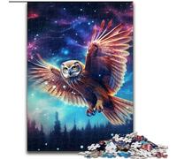 Rompecabezas de 1000 Piezas para Adultos Galaxy Owl Jigsaw Hecho de cartón, con Juego Interactivo Familiar, Regalo Ideal para Edades 并不想+ 1000 Piezas(26x38cm)