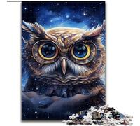 Rompecabezas de 1000 Piezas para Adultos Galaxy Owl, Rompecabezas de Madera de 50x75cm, desafiante Juego de ingenio para Adolescentes, Divertido Juego Interactivo para Toda la Familia.