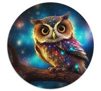 Rompecabezas de 1000 Piezas para Adultos Galaxy Owl, Rompecabezas Redondo de 1000 Piezas, navideño y decoración del hogar (67,5x67,5cm)