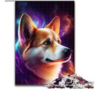 Rompecabezas de 1000 Piezas para Adultos Galaxy Shiba Inu Hecho de cartón, cumpleaños, festividades y Decoraciones para Fiestas espaciales 1000 Piezas(26x38cm)