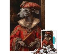 Rompecabezas de 1000 Piezas para Adultos Galgo Noble Erudito Rompecabezas para Adultos Juego práctico Corte de precisión Regalo para Reducir el estrés (Tamaño 50x75cm)