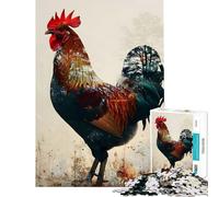Rompecabezas de 1000 Piezas para Adultos Gallo Doble Exposición Difícil y desafiante Actividades Familiares Juego práctico para Mayores de 14 años (38x26cm)