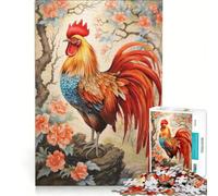 Rompecabezas de 1000 Piezas para Adultos: Gallo, Juegos Divertidos, Interacción Entre Padres e Hijos, Cada Pieza es única 38x52cm