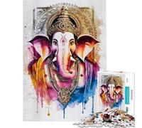 Rompecabezas de 1000 Piezas para Adultos Gananayaka Ganesha para Relajarse aliviar el estrés y divertirse en casa (tamaño 38x26cm)