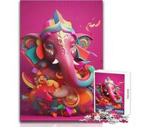 Rompecabezas de 1000 Piezas para Adultos Ganesha Dios del Arte Maravilloso para días de Ocio Perezosos Juguete de Corte Ajustado confiable Tamaño 38x26cm