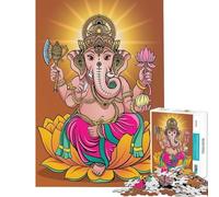 Rompecabezas de 1000 Piezas para Adultos Ganesha Hinduismo Un Reto para completar Vacaciones en casa Matar el Tiempo Juego práctico para Mayores de 14 años (38x52cm)