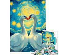 Rompecabezas de 1000 Piezas para Adultos Ganso bajo la Noche Estrellada Juego de ingenio Juguetes adictivos para Cultivar la Paciencia Regalo Divertido para Mujeres (tamaño 38x52cm)