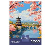 Rompecabezas De 1000 Piezas para Adultos Ganzhou China Cherry Blossom River Scene Rompecabezas para Adultos Juego Práctico Decoración Perfecta Regalos De Cumpleaños Y Únicos 70x50cm/1000pcs