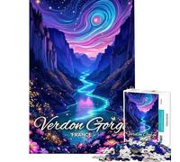 Rompecabezas de 1000 Piezas para Adultos Garganta del Verdon Francia Rompecabezas para Adolescentes Juego Familiar para divertirse en Familia cumpleaños (tamaño 50x75cm)
