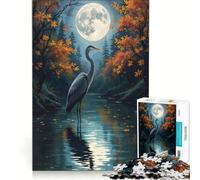 Rompecabezas de 1000 Piezas para Adultos Garza Nocturna Juego Familiar interacción Entre Padres e Hijos cumpleaños y Navidad 38x52cm