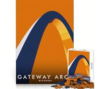 Rompecabezas de 1000 Piezas para Adultos,Gateway Arch Missouri,póster Minimalista,Arte de Corte Exacto,Juego de Habilidad Mental,Entretenimiento,diversión,Arte de Pared navideño 50x75cm