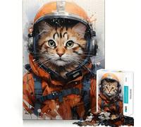 Rompecabezas de 1000 Piezas para Adultos Gato Aviador con Casco,Juego de lógica de Ajuste Exacto,Juguete Divertido,Juego de Juego Libre,Regalo de cumpleaños (50x75cm)
