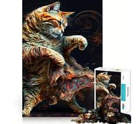 Rompecabezas de 1000 Piezas para Adultos Gato Bailando,Piezas de Corte Limpio,Juego de Habilidad Mental,Momento de Calma,Divertido,Escena navideña,Arte (38x52cm)