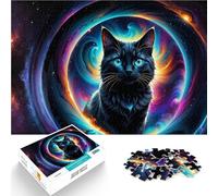 Rompecabezas de 1000 Piezas para Adultos Gato cósmico Juego Familiar para aliviar el estrés: desafío difícil Ideas de Regalos 75x50cm