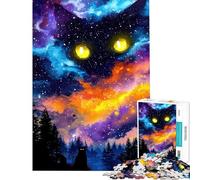 Rompecabezas de 1000 Piezas para Adultos Gato Cósmico Observador de Galaxias Rompecabezas para Adultos Juego Familiar patrón de Montaje desafiante para completar (tamaño 50x75cm)