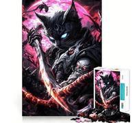 Rompecabezas de 1000 Piezas para Adultos Gato Demonio Negro,Juego de Ajuste Perfecto,Regalo para ejercitar la Mente,Momento de Juego Relajante,diversión de cumpleaños 38x26cm