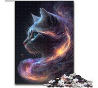 Rompecabezas de 1000 Piezas para Adultos: Gato en una Nebulosa cósmica. Rompecabezas de 1000 Piezas para fomentar la unión Familiar, Regalo de decoración para el hogar, Juego Familiar (26x38cm).