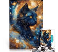 Rompecabezas de 1000 Piezas para Adultos Gato galáctico Alivia el estrés Vacaciones en casa Matar el Tiempo Buen Regalo 38x26cm