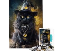 Rompecabezas de 1000 Piezas para Adultos Gato hechicero Rompecabezas para Adultos Juego práctico y desafiante para cumpleaños y Navidad (tamaño 50x75cm)