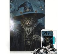 Rompecabezas de 1000 Piezas para Adultos: Gato Mago lanzando un Hechizo, Juego de ingenio, desafiante para completar, fortalece el Amor Entre Parejas 50x75cm