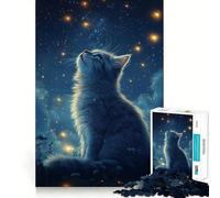 Rompecabezas de 1000 Piezas para Adultos Gato Mirando Las Estrellas Juego de lógica de Ajuste Juguete Divertido Juego de Juego Libre Regalo de cumpleaños (38x52cm)