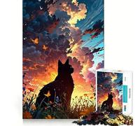 Rompecabezas de 1000 Piezas para Adultos Gato Negro en un Campo de Flores Decoración práctica y Divertida Juguete para ejercitar la Mente Regalo navideño Ideal para Pasar un Buen rato (38x52cm)