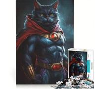 Rompecabezas de 1000 Piezas para Adultos: Gato Negro superhéroe, Juego de ingenio, Actividades Divertidas para Hacer en casa, colección de Artistas, Bellas Artes 50x75cm