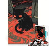 Rompecabezas de 1000 Piezas para Adultos: Gato Oscuro y anormal, Juegos educativos, Mejora la Memoria, cumpleaños y Navidad 50x75cm