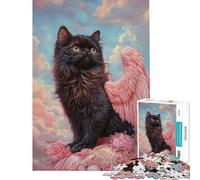 Rompecabezas de 1000 Piezas para Adultos Gato Persa con alas Rosas Un desafío para la Inteligencia Juguetes adictivos Juegos Familiares Difícil Regalos de Amigo Invisible (Tamaño 38x52cm)