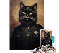 Rompecabezas de 1000 Piezas para Adultos Gato Policía Desafío de Inteligencia Cerebral Juguetes Adictivos Juegos Divertidos Actividades Familiares Regalos de Amigo Invisible Tamaño 38x52cm