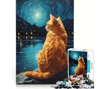 Rompecabezas de 1000 Piezas para Adultos, Gato Van Gogh, Juguete Educativo, Interacción Entre Padres e Hijos, Regalo Ideal para Toda la Familia 38x26cm