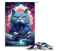 Rompecabezas de 1000 Piezas para Adultos Gato y templos de Splatters Un montón de Juguetes educativos intelectuales y de Colores densos Ideales para Regalar 75 x 50 cm