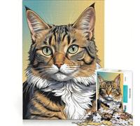 Rompecabezas de 1000 Piezas para Adultos Gatos Egeos Felices, Juguetes para armar, para la diversión Familiar, para Fortalecer el Amor Entre Parejas 38x26cm
