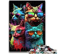 Rompecabezas de 1000 Piezas para Adultos, Gatos geniales Que ayudan al Cerebro a ejercitar, Juguetes adictivos para Cultivar la Paciencia, colección de Artistas, Bellas Artes, 50x75cm