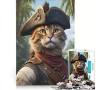 Rompecabezas de 1000 Piezas para Adultos: Gatos Piratas, Divertido, práctico, decoración del hogar, colección de Artistas, Bellas Artes 50x75cm