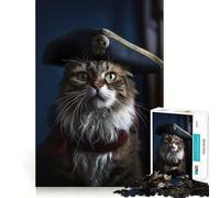 Rompecabezas de 1000 Piezas para Adultos Gatos Piratas | Juego de Arte de Corte Fino para desarrollar la Capacidad de razonamiento | Juego de relajación | Exhibición de Arte navideño (38x26cm)