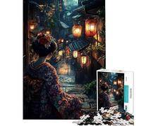 Rompecabezas de 1000 Piezas para Adultos Geisha en un callejón japonés Desafío Educativo para decoración de Pared Juguete antiestrés para Mayores de 14 años (50x75cm)