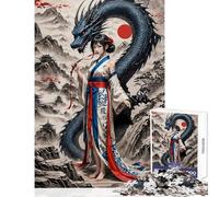 Rompecabezas de 1000 Piezas para Adultos Geisha Susurradora de Dragones Juego Educativo Difícil Antiestrés Juguetes Regalos de cumpleaños y únicos (38x52cm)