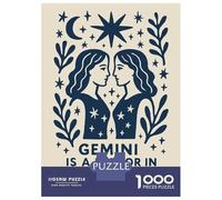 Rompecabezas De 1000 Piezas para Adultos Gemini Zodiac Sign Art Print Rompecabezas para Adultos Juguetes Antiestrés Patrón De Ensamblaje Cumpleaños 70x50cm/1000pcs