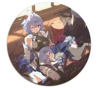 Rompecabezas de 1000 Piezas para Adultos Genshin Impact Qiqi, Rompecabezas Redondos de 1000 Piezas para Juego de ingenio, Juego Familiar Interactivo, Apto para Mayores de 14 años, 67,5 x 67,5 cm