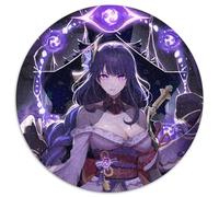 Rompecabezas de 1000 Piezas para Adultos Genshin Impact Raiden Shogun, Rompecabezas Redondo de 1000 Piezas, navideño y decoración del hogar, 67,5 x 67,5 cm