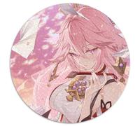 Rompecabezas de 1000 Piezas para Adultos Genshin Impact Yae Miko, Rompecabezas Redondos de 1000 Piezas para Adultos, Adolescentes y familias, decoración DIY desafío Mental, 67,5 x 67,5 cm