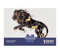 Rompecabezas De 1000 Piezas para Adultos Geometric Black and Gold Lion Rompecabezas para Adultos Juego Familiar Análisis Y Lógica Cumpleaños Y Navidad 70x50cm/1000pcs