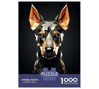 Rompecabezas De 1000 Piezas para Adultos Geometric Dog Animation Rompecabezas para Adultos Juegos Relajantes Que Mejoran La Memoria Diversión En Casa Actividades, 52x38cm/1000pcs