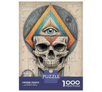 Rompecabezas De 1000 Piezas para Adultos Geometric Skull Abstract Rompecabezas para Adultos Juguetes Antiestrés para La Diversión Familiar Regalos De Cumpleaños Y Únicos 70x50cm/1000pcs