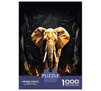 Rompecabezas De 1000 Piezas para Adultos Geometric Style Elephant Rompecabezas para Adultos Juguetes DIY Una Obra De Arte Regalo De Cumpleaños, Regalos, 70x50cm/1000pcs