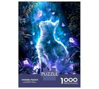 Rompecabezas De 1000 Piezas para Adultos Ghost Cat with Butterflies Rompecabezas para Adultos Juego De Ingenio Decoración Perfecta Regalos De Cumpleaños Y Únicos 70x50cm/1000pcs