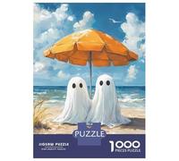 Rompecabezas De 1000 Piezas para Adultos Ghost Couple on The Beach Rompecabezas para Adultos Juguete Decoración De Pared Regalos para Mujeres Desafiante De Completar 38x26cm/1000pcs